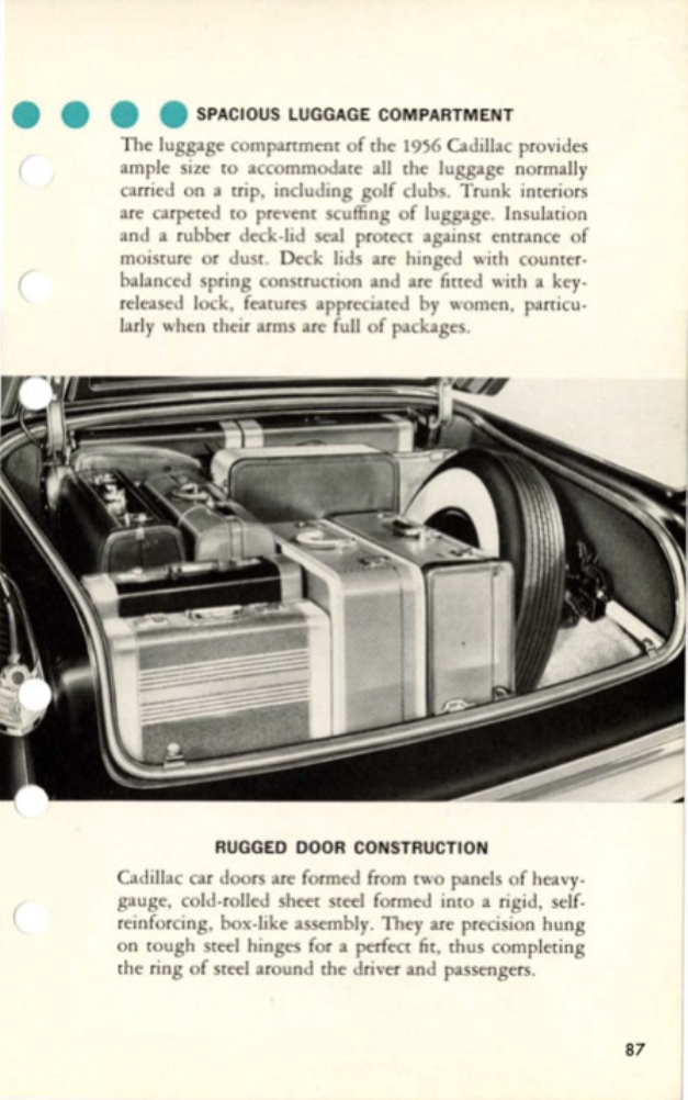 1956 Cadillac Salesmans Data Book Page 162